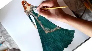How to draw beautiful Indian dress
