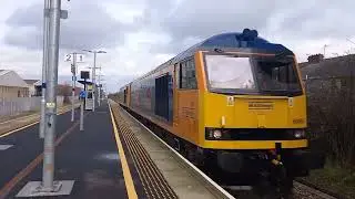 GBRfs class 60s passing billingham station to Doncaster down decoy GBRF