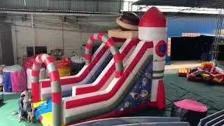 Factory direct Inflatable Rocket dry slide