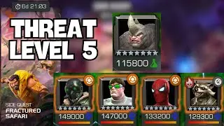 ALL FIGHTS WEEK 1 - MCOC SIDE QUEST (THREAT LEVEL 5 FRACTURED SAFARI)