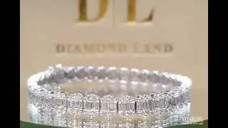 Emerald Cut White Sapphire Bracelet in Sterling Silver