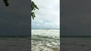 Stormy weather on the beach
