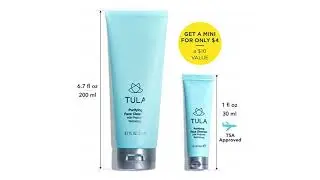 TULA Probiotic Skin Care Purifying Face Cleanser Everywhere Duo   Full & Travel Size