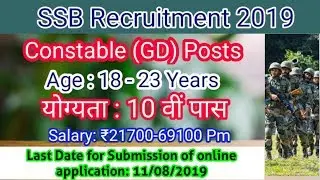 SSB Recruitment 2019