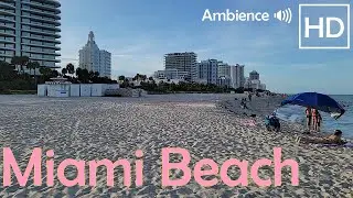 Miami Beach, FL • Mid-Beach • HD 1080p • Sunset Virtual Walking Tour • Ambience Audio