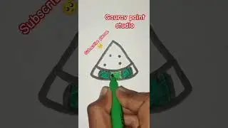 watermelon 🍉 drawing #artshort #gaurav paint studio