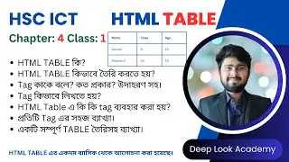 HTML Table Create | এইচটিএমএল টেবিল তৈরি | HSC ICT | Lecture-1