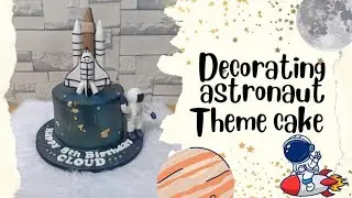 How to Decorate Astronaut Cake | Rocket Ship Cake | Airbrushed Buttercream
