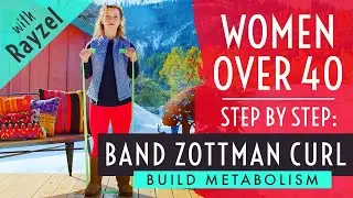 Band Bicep Curl Variation: Zottman Curl Proper Form | Women's Over 40 Home Strength Training