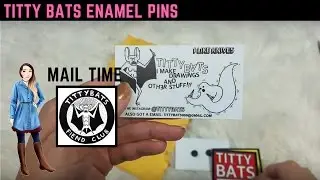 MAIL TIME Opening Titty Bats Enamel Pins