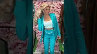 Stylish Turquoise Suit Lookbook: Blazer and Pants Ensemble#fashion #style #suit