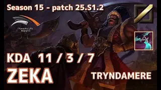 【KRサーバー/C1】HLE Zeka トリンダメア(Tryndamere) VS ゼラス(Zerath) MID - Patch25.S1.2 KR Ranked【LoL】