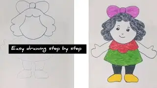 How to draw a easy doll for kids learn more step by step #topdrawing #topeasyart #sketch #foryou