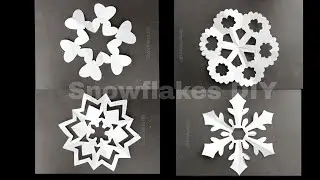 How to Make 4 Easy Paper Snowflakes | DIY Snowflake Cutting Tutorial (Step by Step)