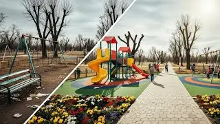 park renovation, playground installation, before and after, urban transformation