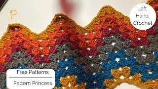 Left Hand Granny Ripple Stitch Crochet Pattern for Beginners, Chevron Stitch Crochet Tutorial
