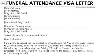 [LETTER TEMPLATE] How To Write A Funeral Attendance Visa Letter Steps Guide | Writing Practices