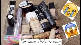 Foundation Declutter 2019 | Makeup Collection | AmberElainexox