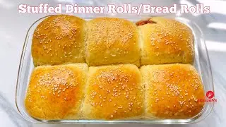 Dinner Rolls Recipe|How to make stuffed dinner rolls-bread/ Corned beef stuffed dinner rolls/bread