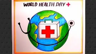 How To Draw World Health Day Drawing/ World Health Day Poster Drawing Easy