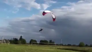Extreme Paramotor CRASH Flight and Sudden Back Swing Bad Landing
