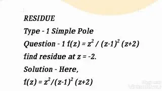 Residue of simple pole