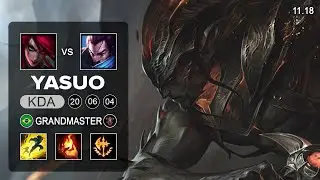 Yasuo Mid vs Katarina - BR Grandmaster - Season 11 Patch 11.18