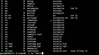 espeak: command line speech synthesizer