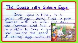 The Goose With Golden Eggs Story/The Golden Egg Story In English/Story Writing/