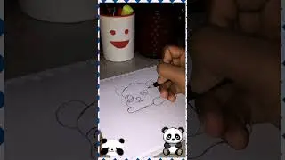 😍😍CUTE PANDA 😍😍  #art #drawing #myartstudio#panda #hindi #HOW TO DRAW A PANDA STEP BY STEP #shorts 😘