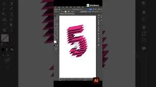 Create a Stacked 3D Text Effect in Illustrator &ndash; Easy & Quick! #shorts | intelkeen skills