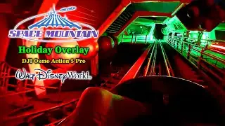 Space Mountain with Holiday Overlay Front Seat 4K POV DJI Action 5 Pro Walt Disney World 2024 12 31