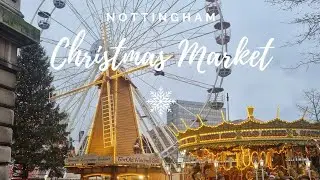Walking at the Nottingham Winter Wonderland Christmas Market Square & City Centre