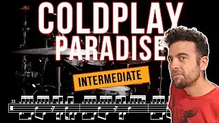 Coldplay - Paradise - Drum Cover (with scrolling drum score)