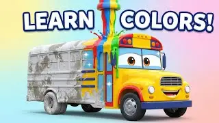 Vehicles Learn Colors 🚗🚜🚌 | Colorful Vehicle Wash for Kids | 3D Animation | Mast Meloni