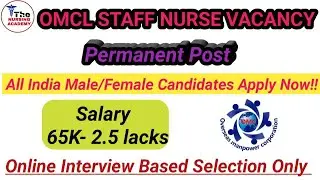 OMCL Staff Nurse Recruitment 2021/Overseas Manpower Corporation Limited staff nurse vacancy 2021