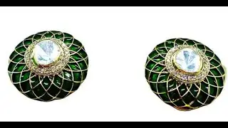 पोल्की Transparent meena (enamel) tops Earring  Polki Jewekery Cad 3d How To Make @ShahebCad