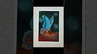 Reverse Painting-Easy Water Colour On Canvas-Negative Painting Idea-Butterfly-Trending Shorts-Viral