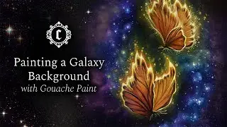 Painting a Galaxy Background with Gouache Paint | Watch me Paint