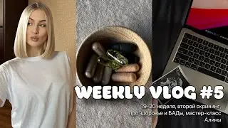 WEEKLY VLOG #5 | 19-20 неделя, второй скрининг, про здоровье и БАДы, мастер-класс Алины