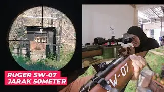 [ LONG RANGE ] TES AKURASI & POWER SENAPAN PCP RUGER SW-07 DI JARAK 50 METER !! TIPS  PASANG MIMIS !