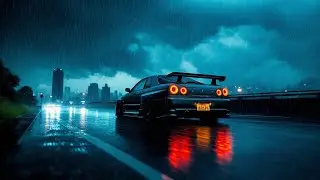 Rainy Night Drive 🌧️ | Sad Car Music to Sleep & Relax - Shutoko R34