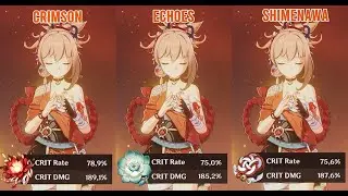 Yoimiya - Crimson vs Echoes vs Shimenawa [Artifact Comparison]