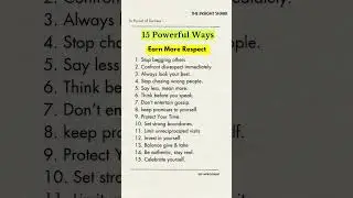15 Powerful Ways to Respect Yourself & Earn More Respect #SelfRespect #Confidence #personalgrowth
