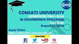 Comsats University - Admissions - Fall 2020