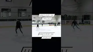 Identical Twins⛸️ Identical Axels #figureskating #figureskater #axel #fyp #shorts #twins #skating
