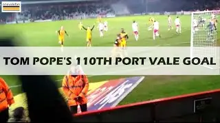 Tom Pope scores a penalty against Stevenage, January 2020