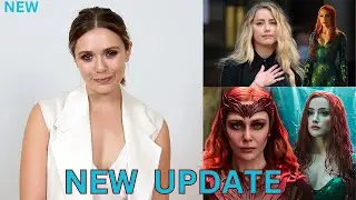 Amber Heard is replaced by Elizabeth Olsen, the Scarlet Witch, in Aquaman fan art.