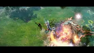 Lost Ark - Erasmo's island no HUD. This boss has a ball sack chin.
