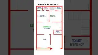 28x45 fit House Plan #gharkanaksha #autocadplan #north #vastu